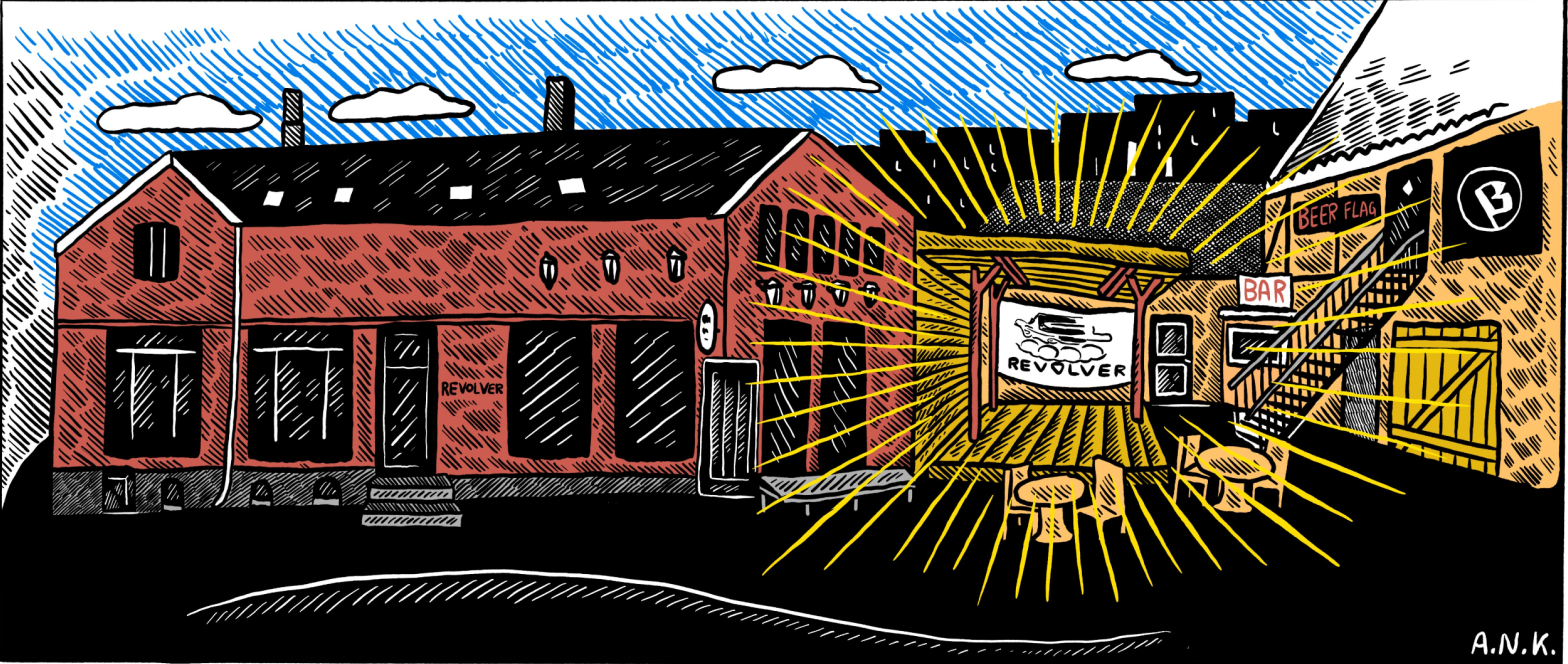 illustrasjon av revolver, Anders Kvammen